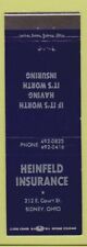 Matchbook Cover - Heinfeld Insurance Sidney OH picture