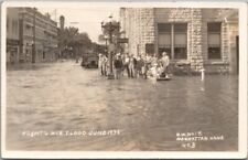 MANHATTAN Kansas Real Photo RPPC Postcard POYNTZ AVE. FLOOD -JUNE 1935