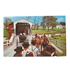 Postcard Greetings From The Amish Country Amish Boys Watching Girls Chrome picture
