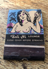 1930s-40s Bali Hi Lounge Denver Colorado Pinup Tiki Girl Scarce Matchbook Cover  picture