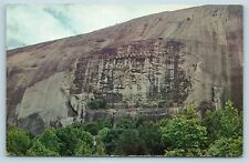 Postcard GA Stone Mountain Confederate Memorial Abandoned Unfinished Carving AE8 picture