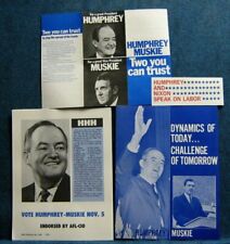  1968 Hubert Humphrey For President (4) Paper Campaign Items - 2 BY AFL-CIO  picture