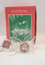 Vintage CHRISTMAS ORNAMENT - Crystal Silvestri Double Swan # 10085 Handcrafted picture
