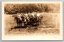 Postcard Adirondacks NY New York At Kokosing Camp Horse Riding c1931 Real Photo picture