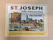 Vintage St. Joseph Zeller Schwarze Katz White Wine Label Mosel-Saar-Ruwer Region picture