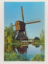 Hollandse Molen Dutch Windmill Kinderdijk Netherlands Postcard Unposted picture