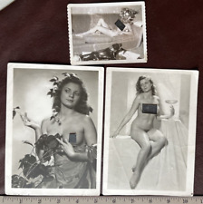 Lot of 3 Vintage Nude Female Black & White Photos, 2 - 5 x 7, 1 - 3 x 4, Unusual picture