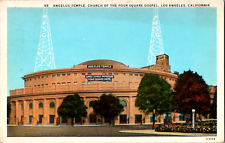 Vintage 1920's Angelus Temple Foursquare Gospel Church Los Angeles CA Postcard picture