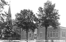 Waverly Iowa~St Paul's Lutheran Church~Parish House School~Art Deco~1940s RPPC picture