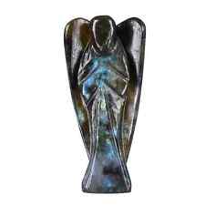 Hand Carved Labradorite Gemstone Angel Brilliant Blue Home Decoration Figurine picture