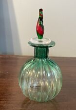 Vintage Murano Perfume Glass Bottle Green La Fenice Vetreria Artistica Handblown picture