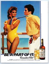 Canadian Club Whisky BE PART OF IT Sexy Woman Swimsuit 1986 Print Ad 8