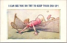 Vintage BAMFORTH Tennis Comic Postcard 