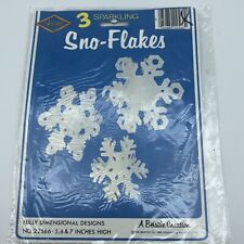 Vintage NOS Beistle Decoration 3 snowflakes  picture