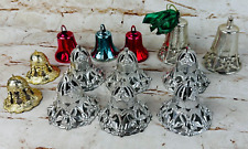 lot of vtg bradford un breakable Christmas ornaments bells picture