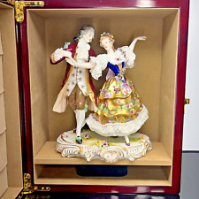 Excellent hand painted German Volkstedt Dresden Porcelain Dancing Scene w/BOX picture