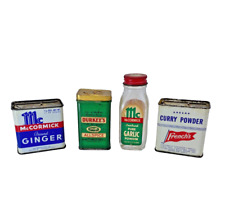 Vintage Seasoning Spice Tin Containers McCormick Durkee's French's 4 Empty-A67 picture