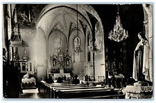 1972 Interior of Church Chandelier Mariaremete Hungary RPPC Photo Postcard picture