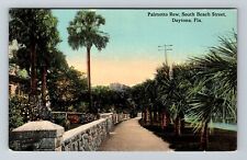 Daytona FL-Florida, Palmetto Row, South Beach Street, Vintage Postcard picture