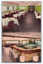 1952 Pelican Restaurant Interior Clearwater Beach Florida FL Posted Postcard picture