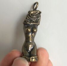 Solid Brass Naked Stripper Girl Godness Keychain Key Ring Strap Pendant picture