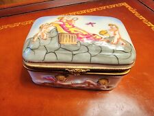 Ferdinand Bing Co. Filigree Hand  painted Porcelain Trinket Box  made in France  picture