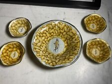 Vintage Mr. Peanut Tin Metal Snack Nut Dish Bowl Set of 5 picture