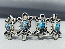 JAW DROPPING OLD BISBEE TURQUOISE VINTAGE NAVAJO STERLING SILVER BRACELET picture