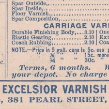 1893 Excelsior Varnish Works Carriage Pricelist 381 Pearl Street New York City 1 picture