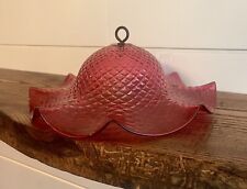 Victorian Cranberry Quilted Large Glass Smoke Bell-C. 1898 picture