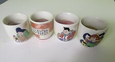Set Of 4 Japanese Saki Cups Turned Into Candle Holders Vintage Japan  picture