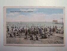 Postcard Bathing Beach McKinley Park Milwaukee Wisconsin A-15 picture