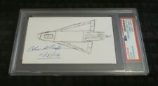 Christopher Kraft NASA Flight Dir signed autographed psa slabbed 3 x 5 sketch picture