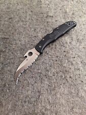 Spyderco Knives  Matriarch 2 Wave Serrated VG10 Blade Black FRN Handles Preowned picture