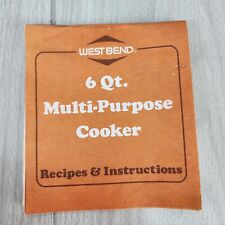 Vintage West Bend 6 Qt. Multi-Purpose Cooker Recipe Instruction Booklet 1988 picture