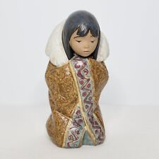 Lladro Daisa 1985 Porcelain Arctic Winter Girl Figure Inuit Eskimo 8