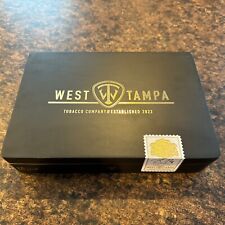 West Tampa Tobacco Co. Robusto Empty Cigar Box Black w Gold Letters Gigante Box picture