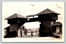 c1948 RPPC Main Gate At Fort Lewis Wn Blimp In Sky RARE VINTAGE Postcard picture