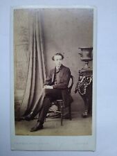 CDV Seated Young Man Urn on Side by F Barber Sheffield picture