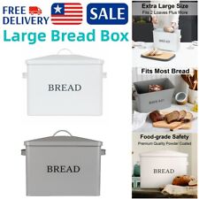 Bread Box Kitchen Countertop Large Stainless Steel Breadbox Food Cake Container picture