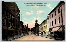 North Potomac Street from Public Square, Hagerstown, MD 1910s Postcard S4-568 picture