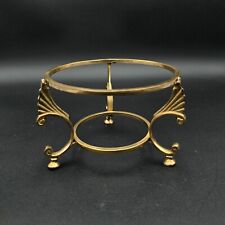 Vintage Brass Plate Stand Ornament Double Ring 5.5 in diameter picture