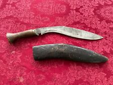 Antique Nepalese Bhojpure Kukri Fighting Knife with Leather Sheath picture