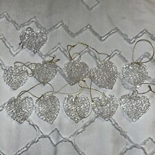 Vintage Lot Of 11 Silverstri Hand Spun Glass Hearts picture