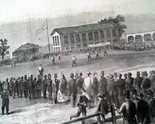 Nice BASEBALL GAME Harper's Weekly 1865 Print Philadelphia Athletics Newspaper picture