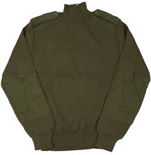Large - Romanian OD Green Military Sweater Round Neck Wool Pullover Uniform Army picture