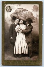 Wenatchee Washington WA Postcard Pretty Woman Big Hat 1911 Posted Antique picture