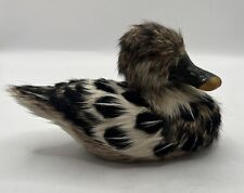 VINTAGE LITTLE DUCK WITH REAL FEATHERS. CUTE  Waterfowl. Handmade picture