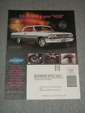 1990's Franklin Mint 3-Page Print Ad ~ 1963 Impala ~ Aces Poker ~ Texaco Knife picture