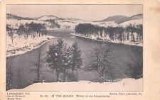 Lanesboro Pennsylvania No 40 AT THE ROCKS Winter on the Susquehanna UDB Postcard picture